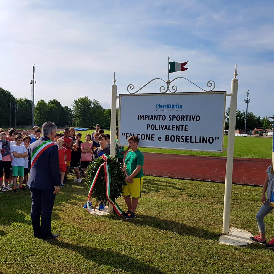 Strage di Capaci, cerimonia al campo di atletica intitolato ai giudici Falcone e Borsellino