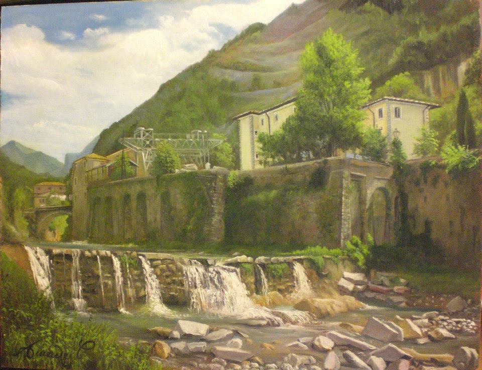 Il torrente Vezza in Seravezza olio 35x45 -2014
