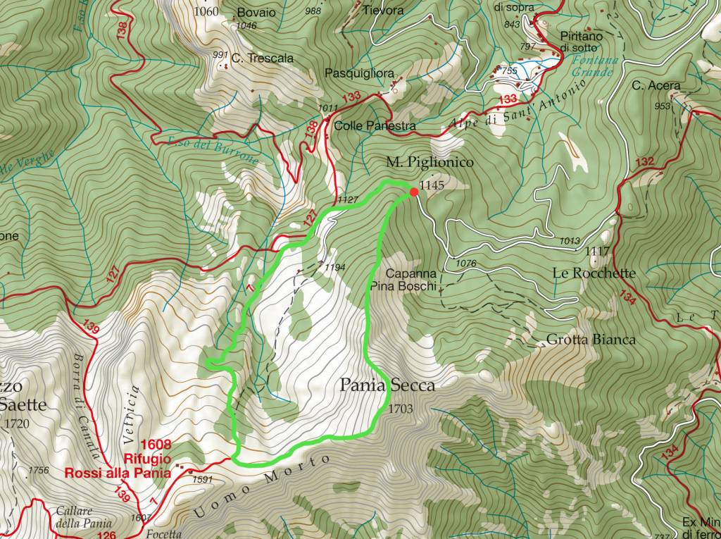 Mappa pania secca i denti