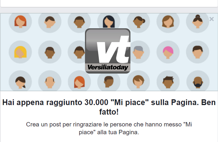 30 Mila Fan su Facebook per VersiliaToday: Grazie!