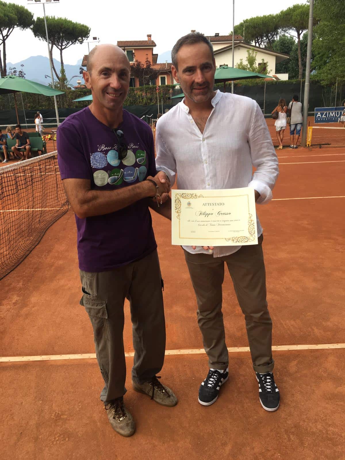 Attestato per la riapertura del Tennis di Roma Imperiale