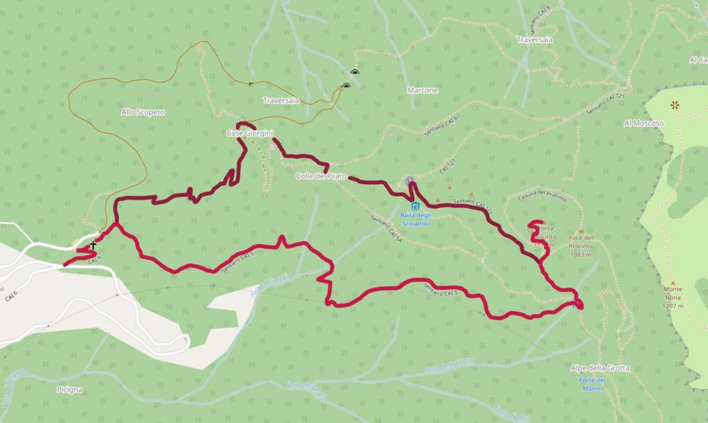 ferrata del monte procinto itinerario