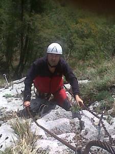 il primo tratto della ferrata del procinto