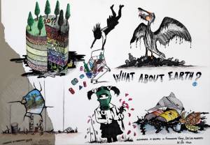 DE LEO e FORNACIARI What about Earth mascherata Carnevale di VIAREGGIO 2018