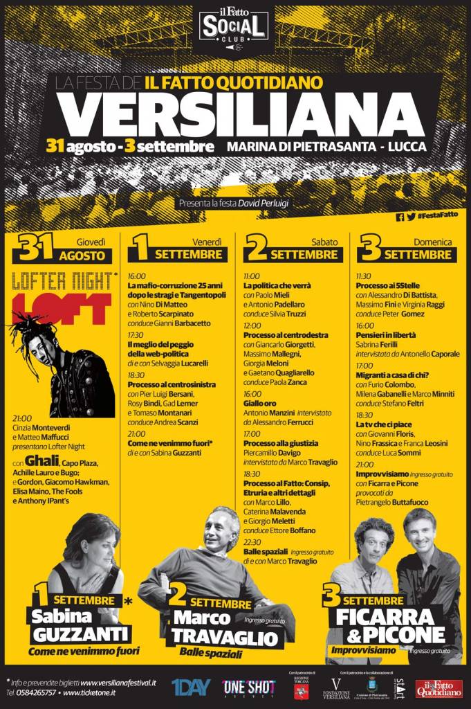 Programma Festa de il Fatto Quotidiano Versiliana 2017