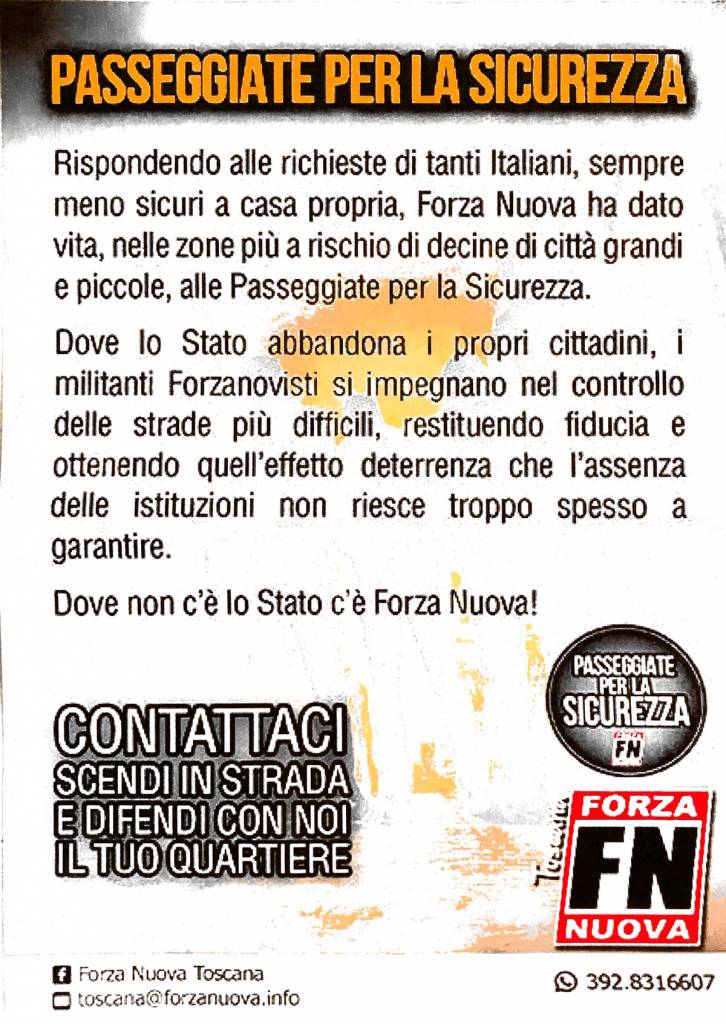 forza nuova passeggiate per la sicurezza 2