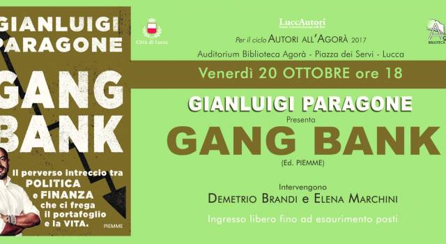&#8220;Gang Bank&#8221;, Gianluigi Paragone presenta il suo libro