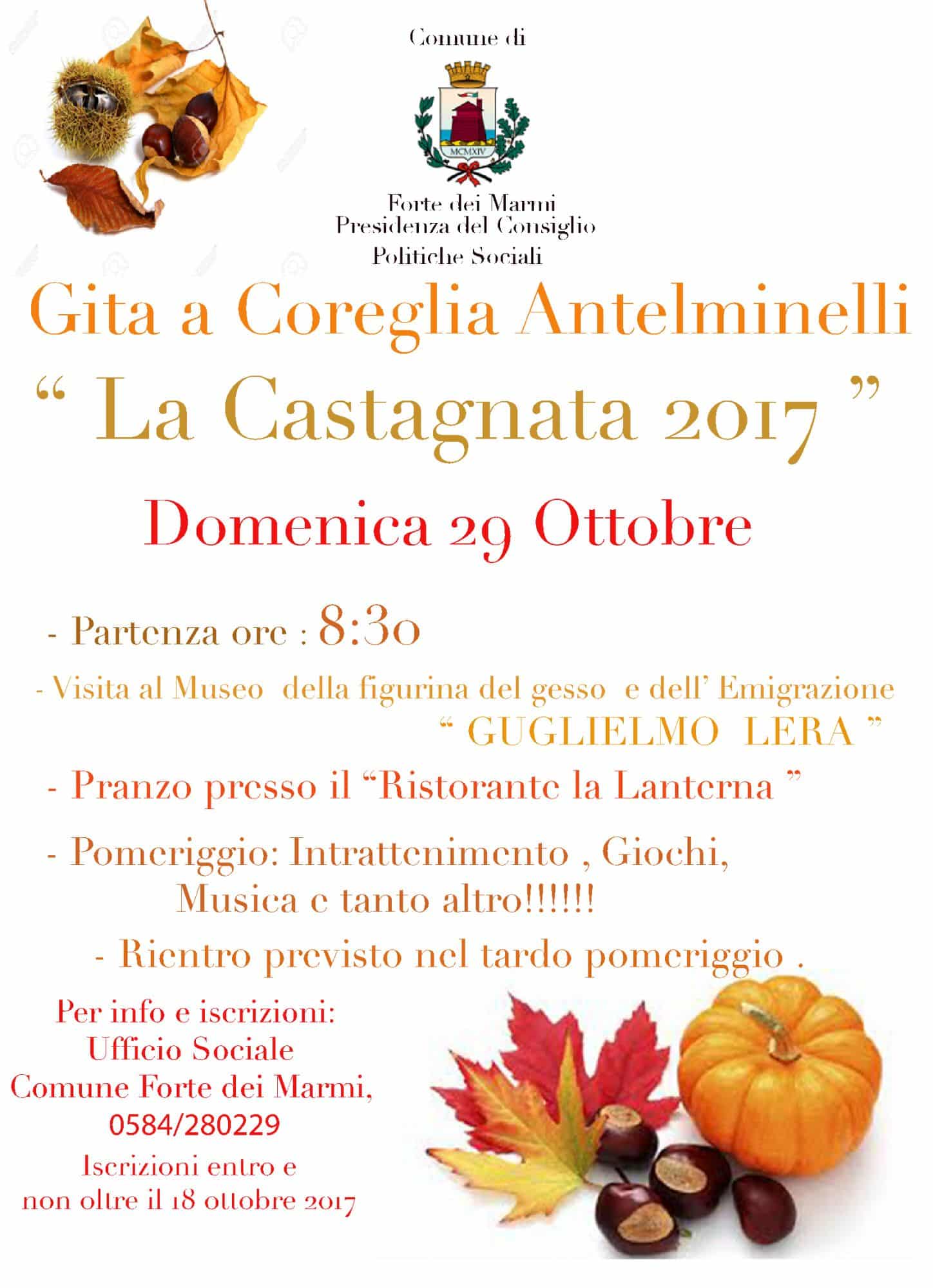 Rinviata a domenica 29 ottobre la gita a Coreglia Antelminelli