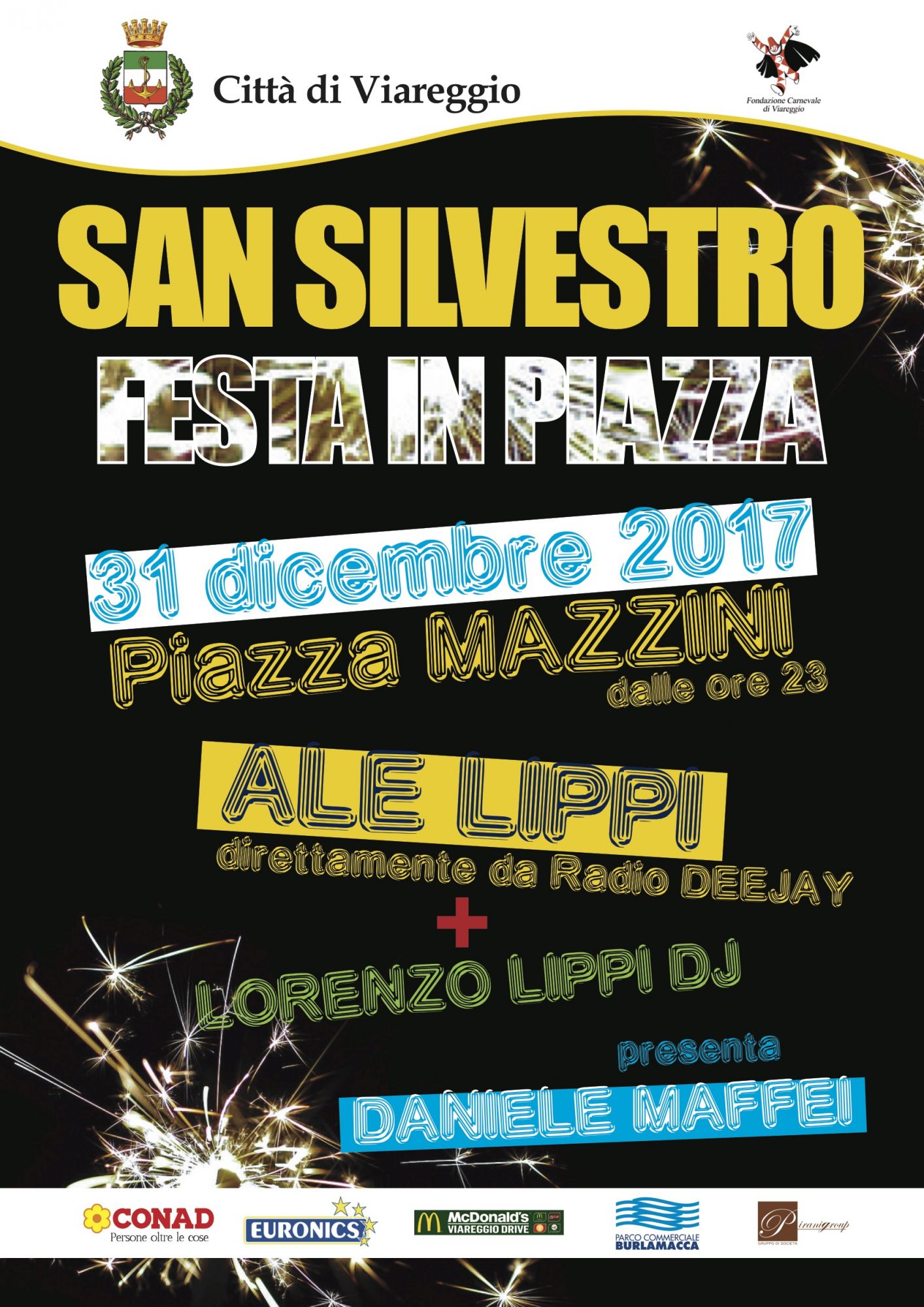 Grande festa di San Silvestro in piazza Mazzini con Ale Lippi