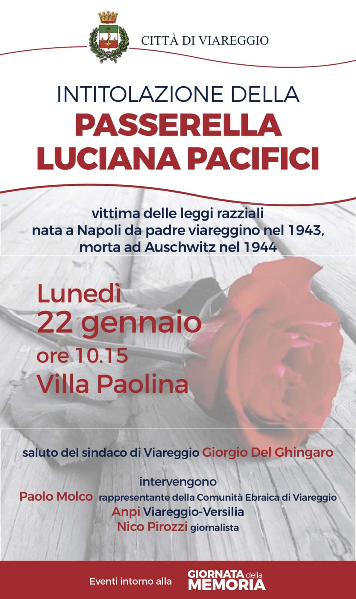 Giornata della memoria, tutte le celebrazioni a Viareggio