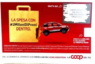 Una Fiat Panda vinta alla Coop di Pietrasanta