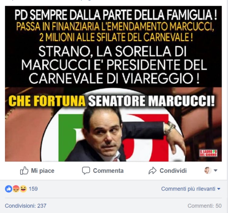 il ladro PD del giorno carnevale viareggio