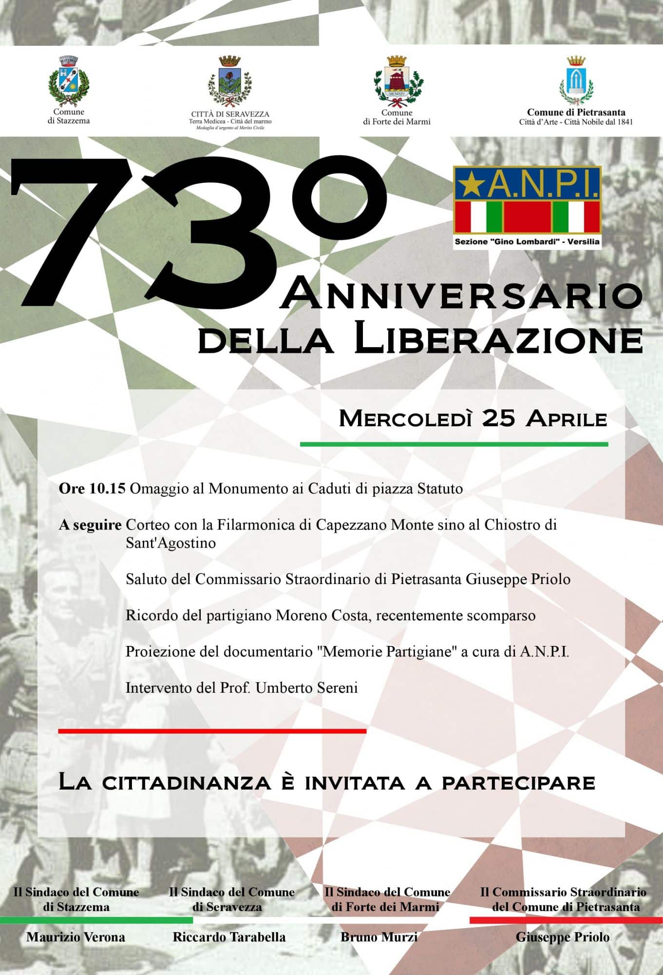 25 Aprile, il programma delle celebrazioni a Forte dei Marmi