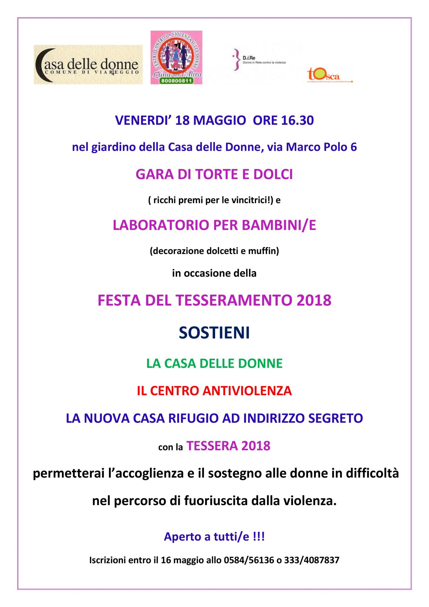 Festa del Tesseramento a sostegno della Casa delle Donne