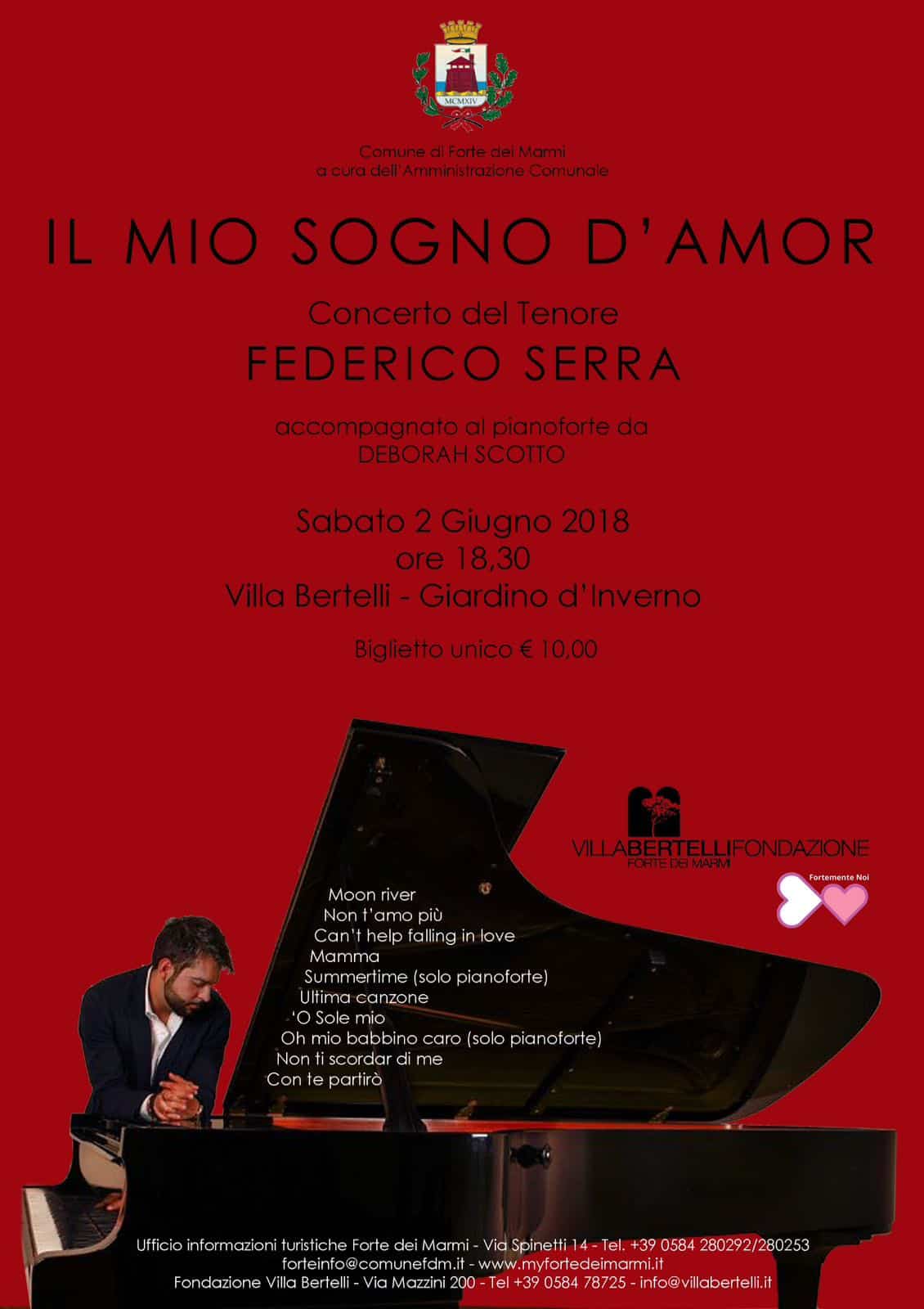 A Forte dei Marmi il concerto di Federico Serra l’astro nascente della lirica italiana