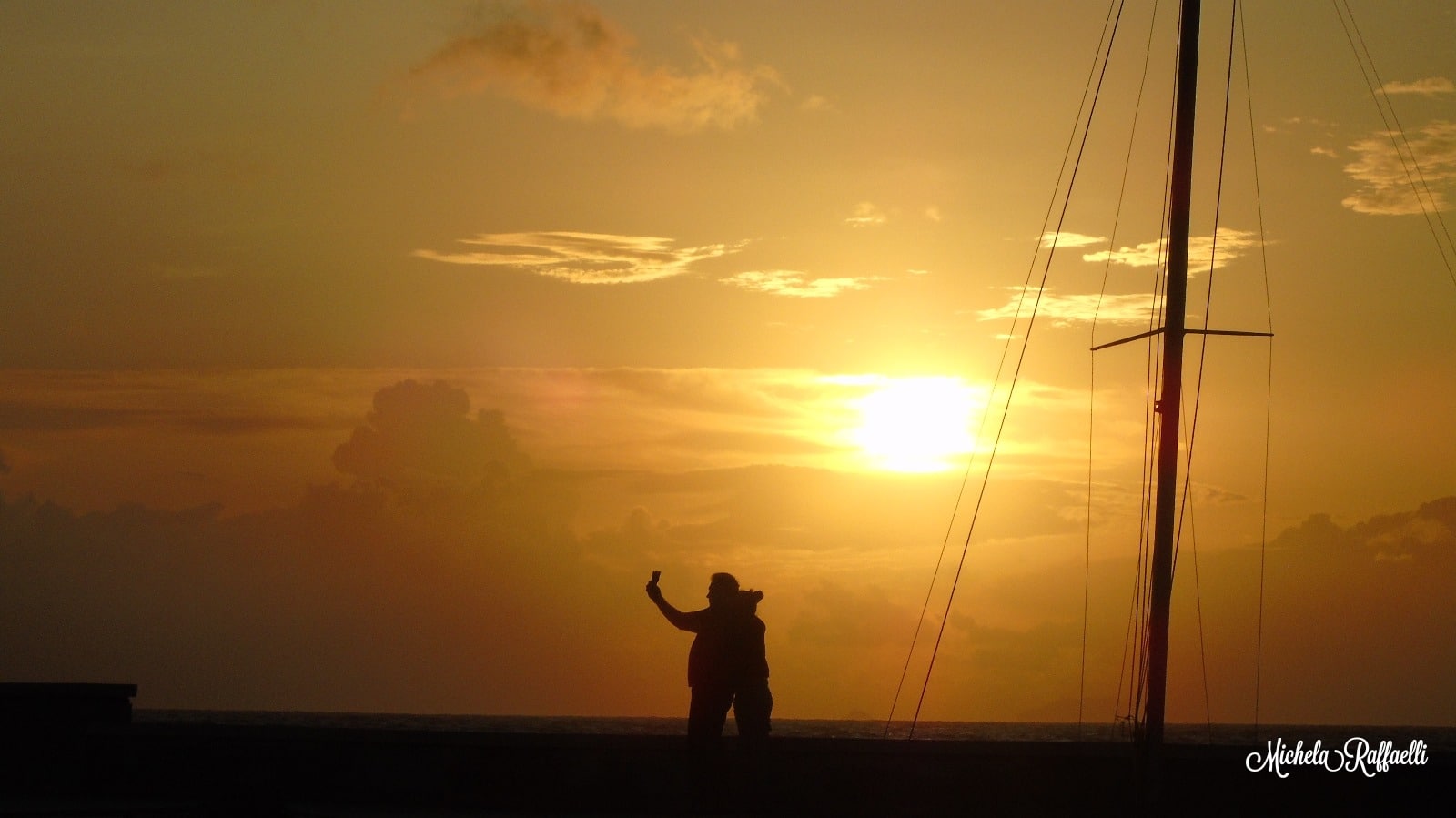 Un selfie al tramonto