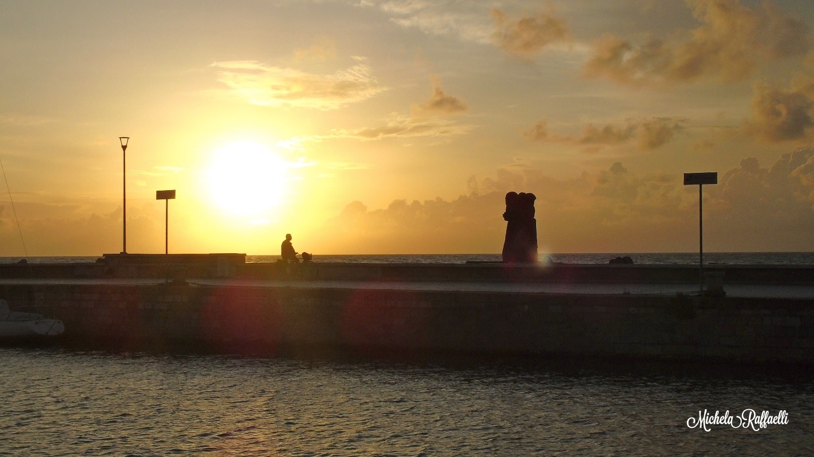 In bici al tramonto