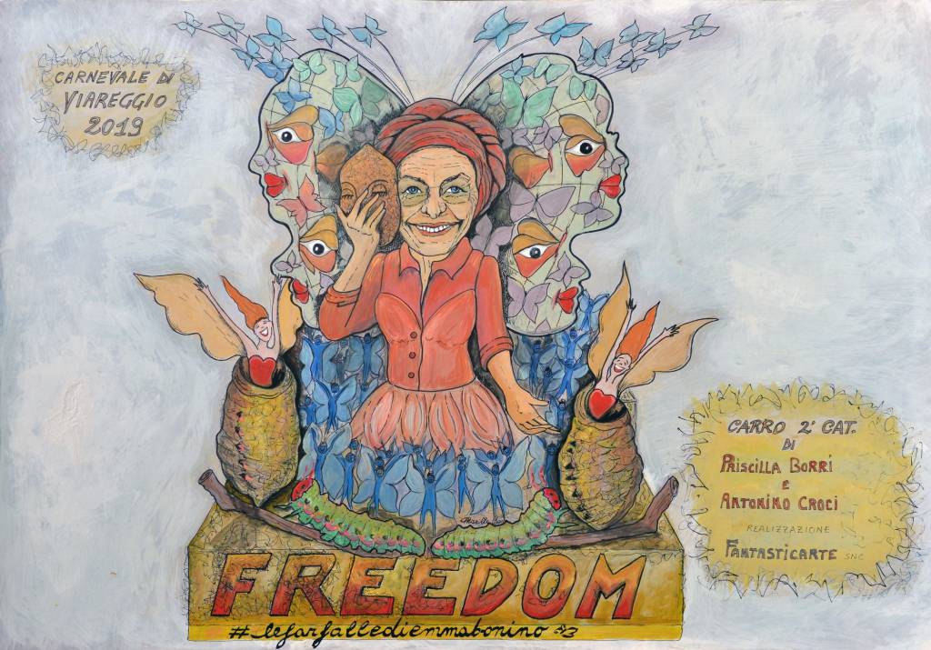 FANTASTICARTE s.r.l. Freedom le farfalle di Emma Bonino 2 cat. Carnevale di Viareggio 2019