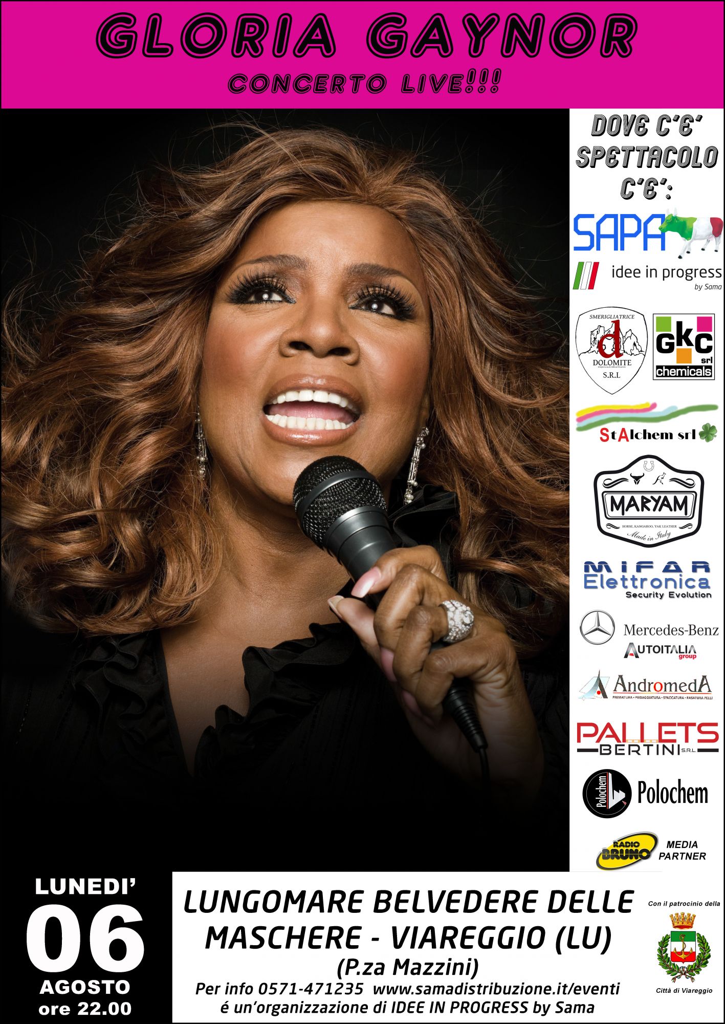 Gloria Gaynor in concerto, divieti di sosta e viabilità