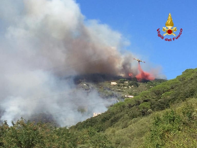 Dalle prime luci dell’alba 3 Canadair sono tornati in volo sul monte Serra e Vecchiano