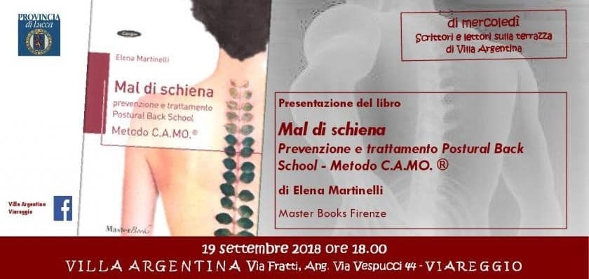 “Mal di schiena”, il libro di Elena Martinelli a Villa Argentina