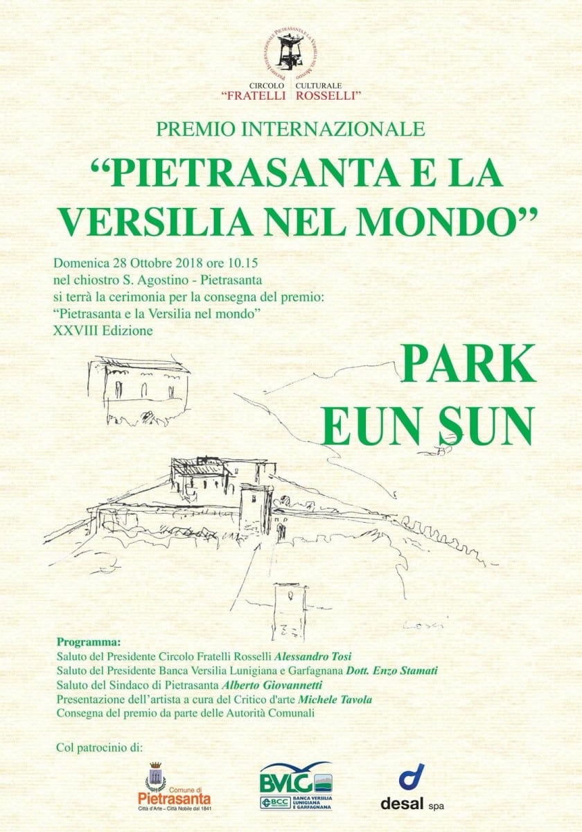 Park Eun Sun tra i grandi del Premio Fratelli Rosselli, cerimonia e mostra nel Chiostro