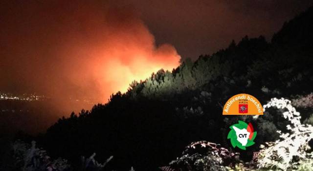 Ancora fuoco sul Monte Serra, questa volta sul lato lucchese: in cenere 4 ettari di bosco