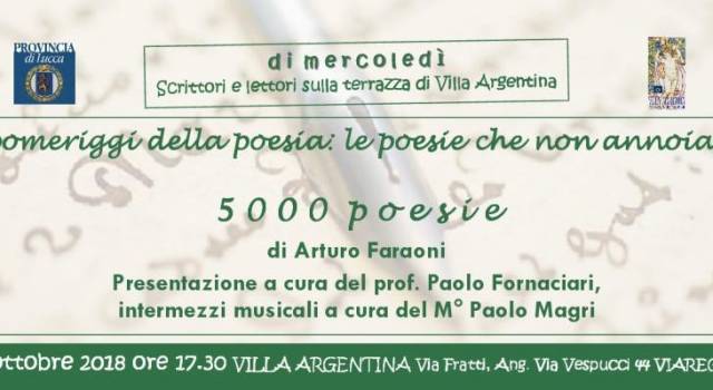 &#8220;5ooo poesie&#8221;, a Villa Argentina Arturo Faraoni
