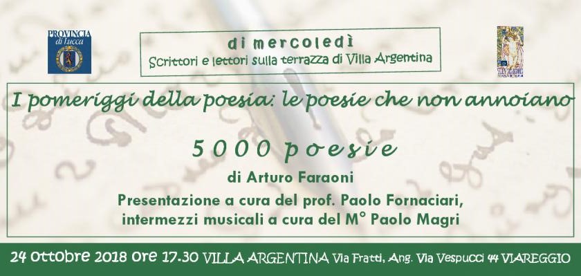 “5ooo poesie”, a Villa Argentina Arturo Faraoni