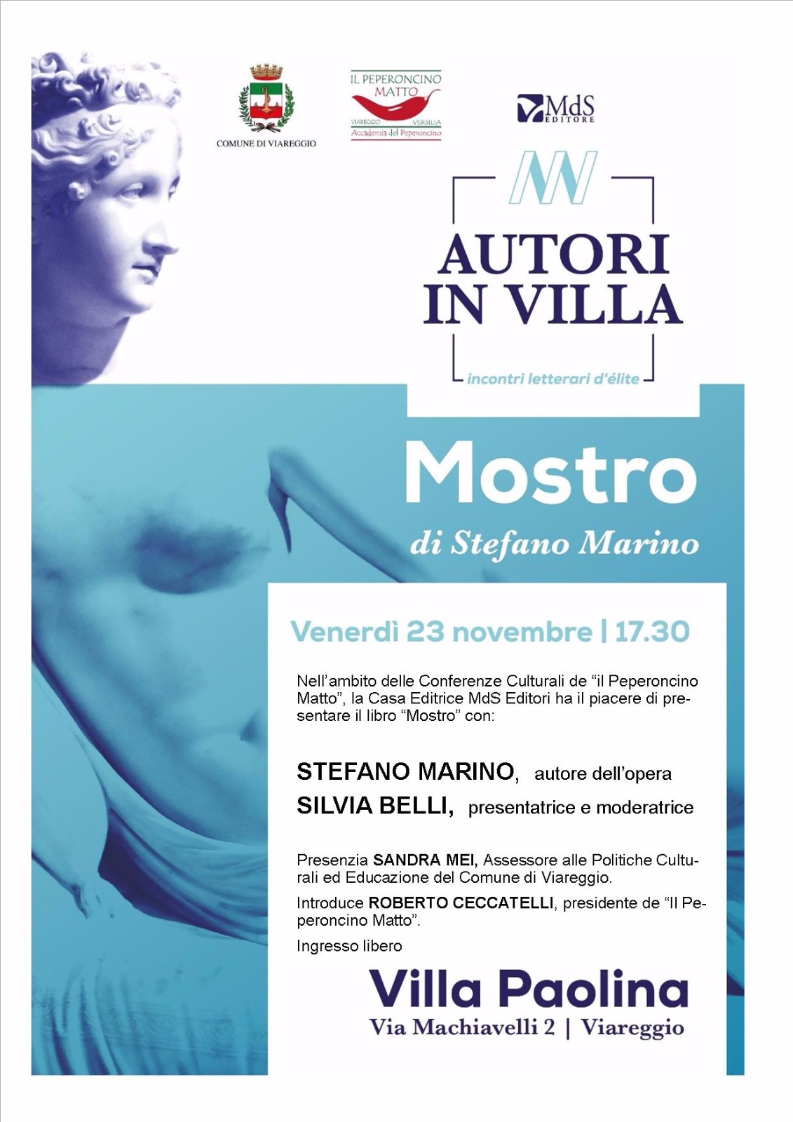 Autori in villa, “Il mostro”: Stefano Marino presenta il suo libro