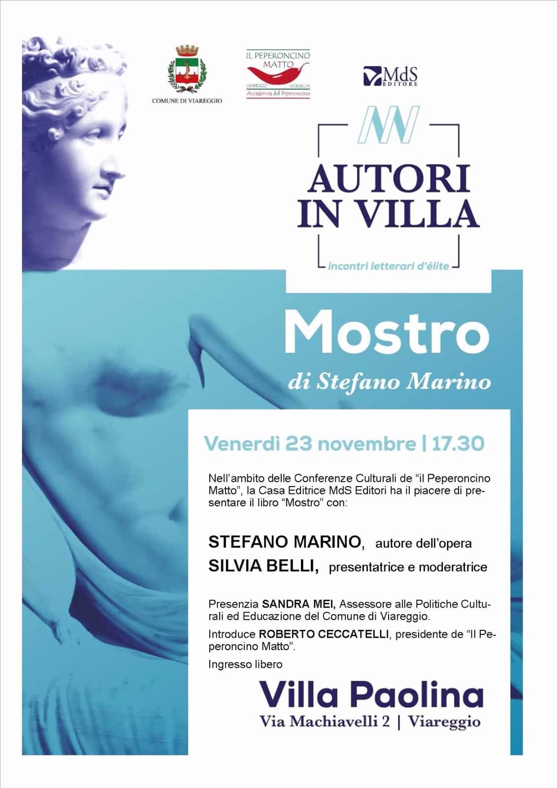 Autori in villa, “Il mostro”: Stefano Marino presenta il suo libro