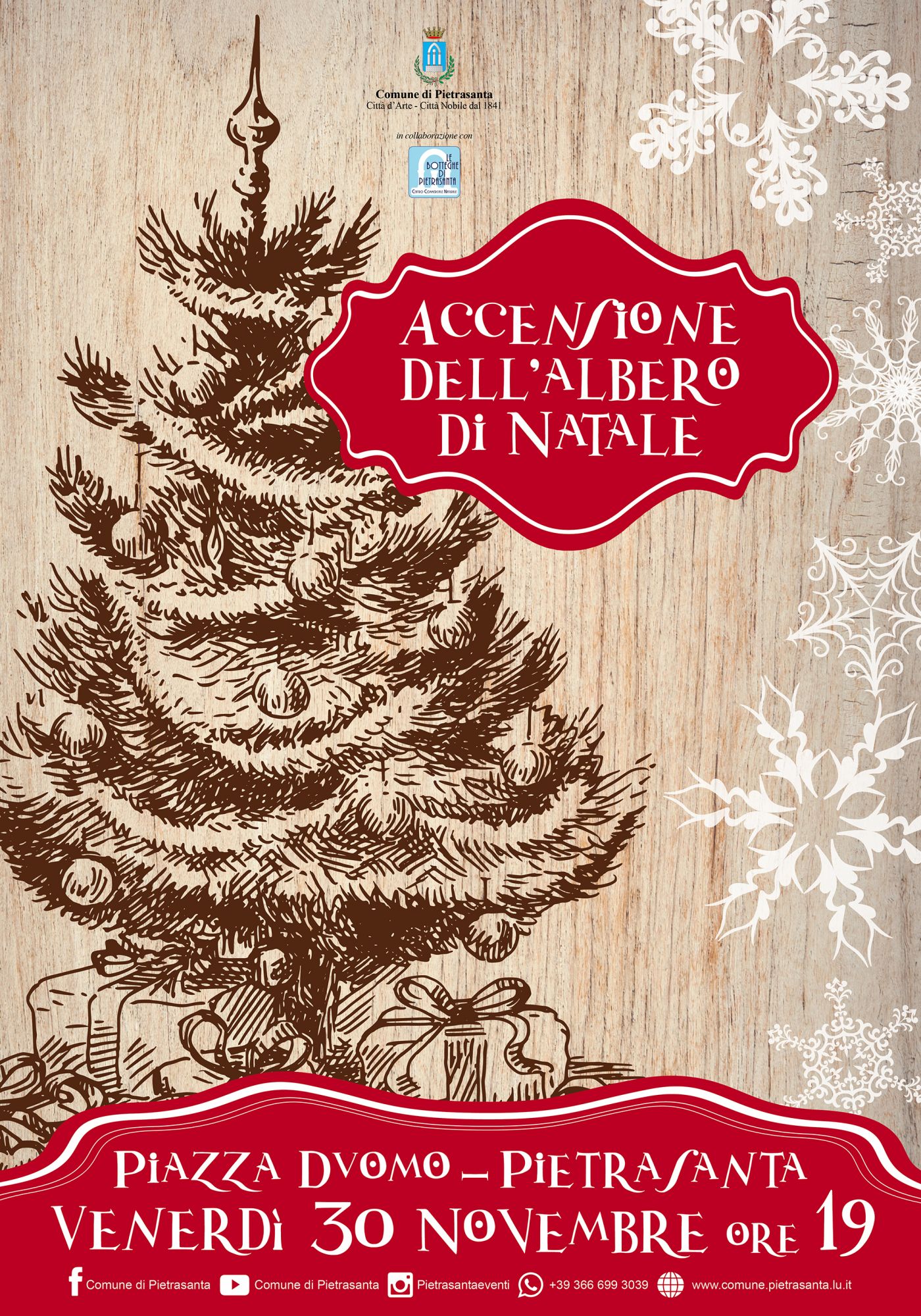 Natale a Pietrasanta, festa in Piazza Duomo per l’accensione dell’abete