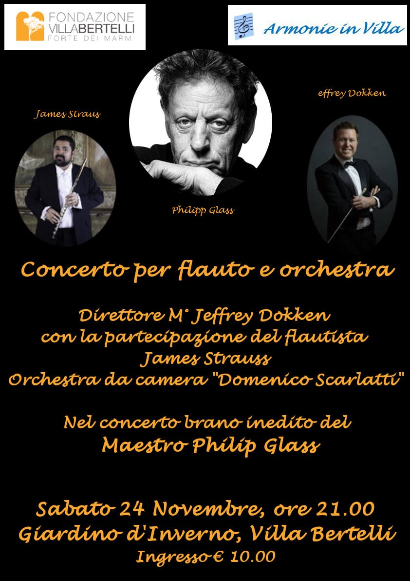 Anteprima mondiale con la musica di Philip Glass  a Villa Bertelli