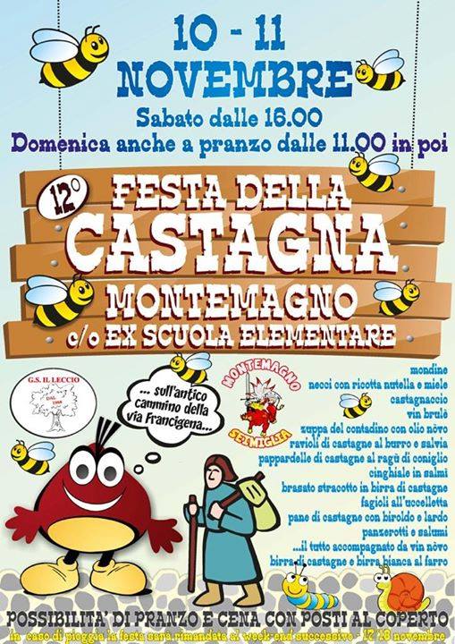 Torna la festa della castagna a Montemagno