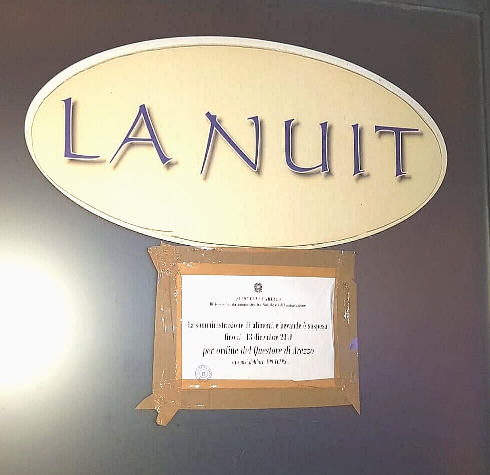 Tra i clienti troppi pregiudicati, il Questore chiude “La Nuit”