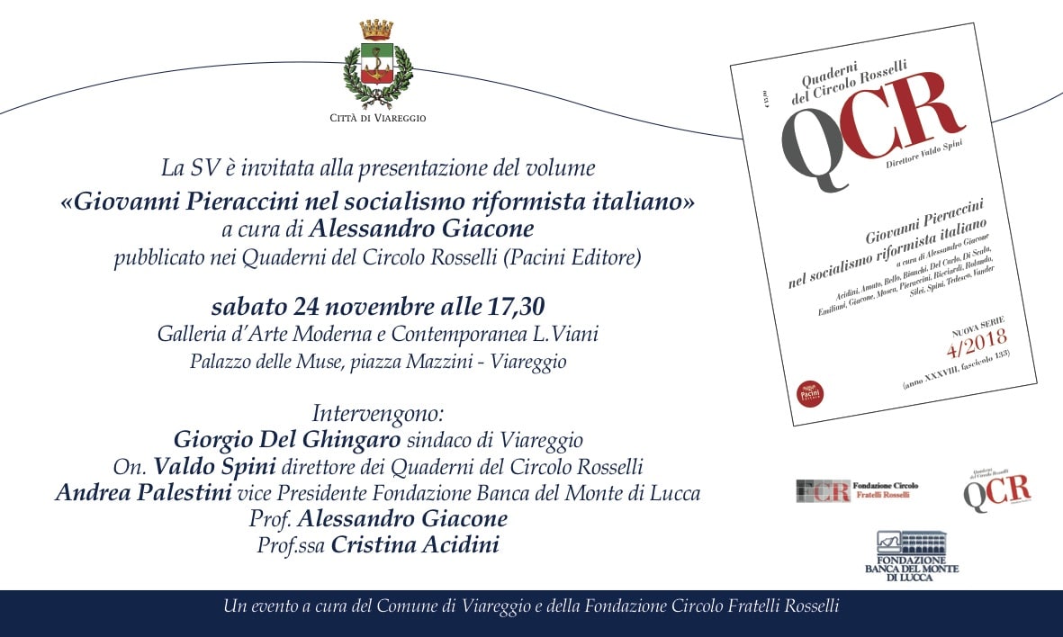 “Giovanni Pieraccini nel socialismo riformista italiano”, il libro alla Gamc