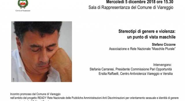 «Stereotipi di genere e violenza: un punto di vista maschile», se ne parla in Comune a Viareggio