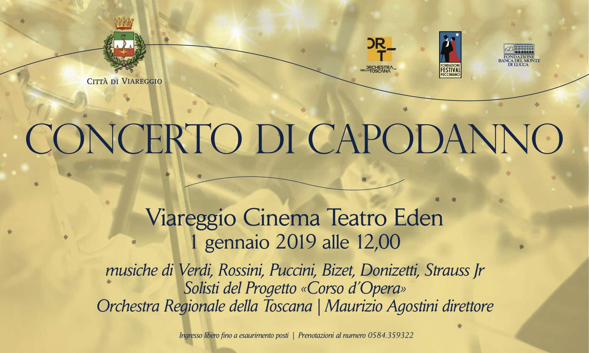 Capodanno in musica con il grande concerto al teatro Eden di Viareggio