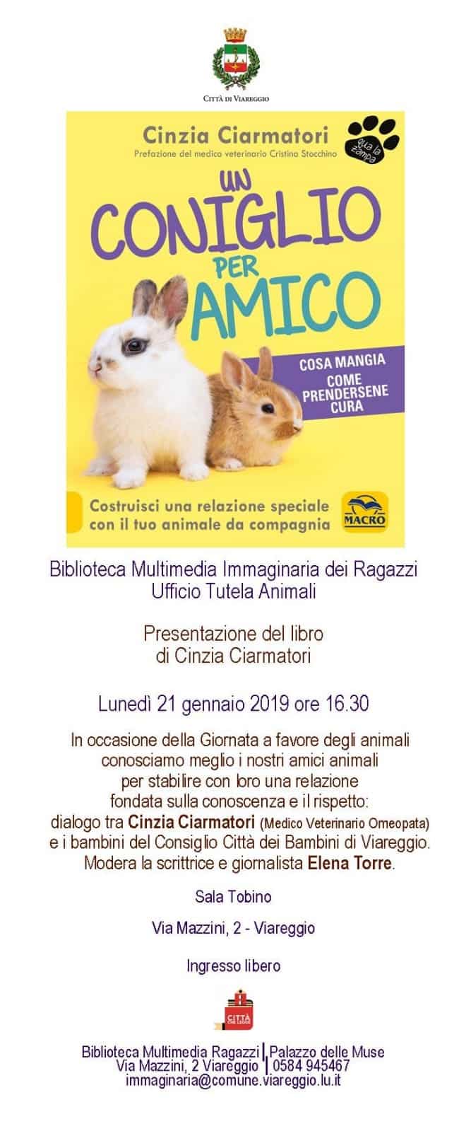 Lunedì 21 a Viareggio giornata a favore degli animali, ospite la dottoressa Cinzia Ciarmatori