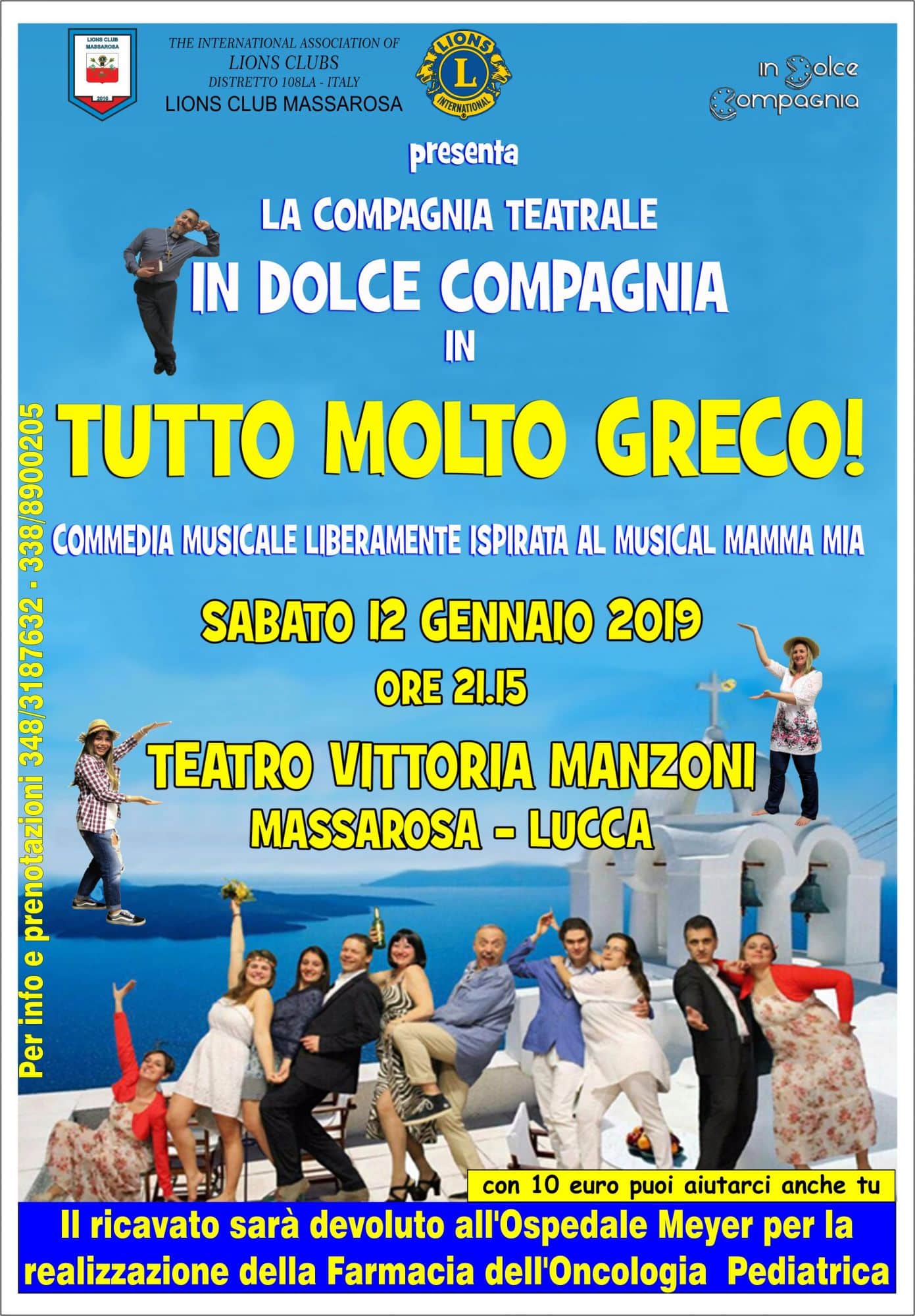 “Tutto molto greco”, commedia musicale al Manzoni di Massarosa