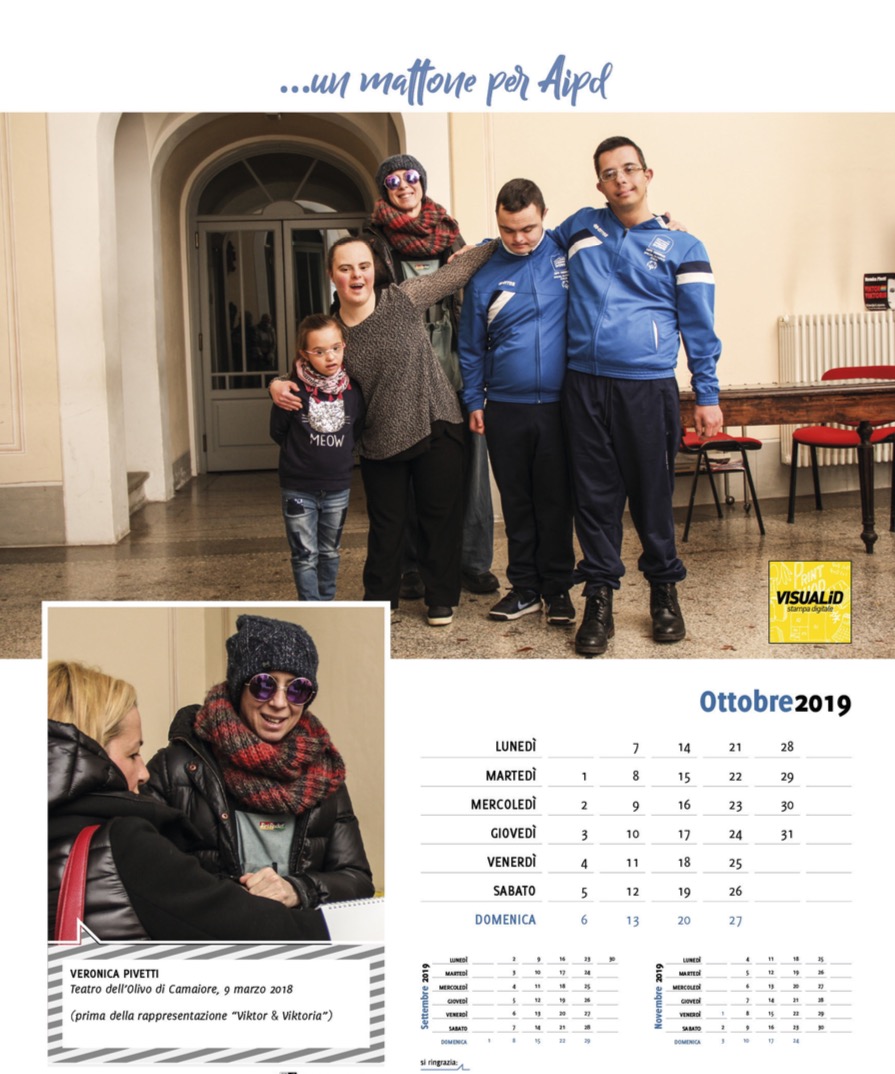 Sandrelli, Muniz e Pivetti per il calendario 2019 Aipd Versilia