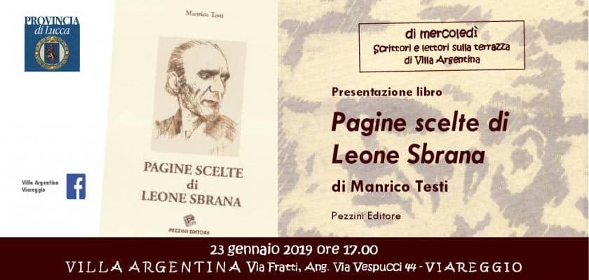 A Villa Argentina si presentano le “Pagine scelte di Leone Sbrana”  di Manrico Testi