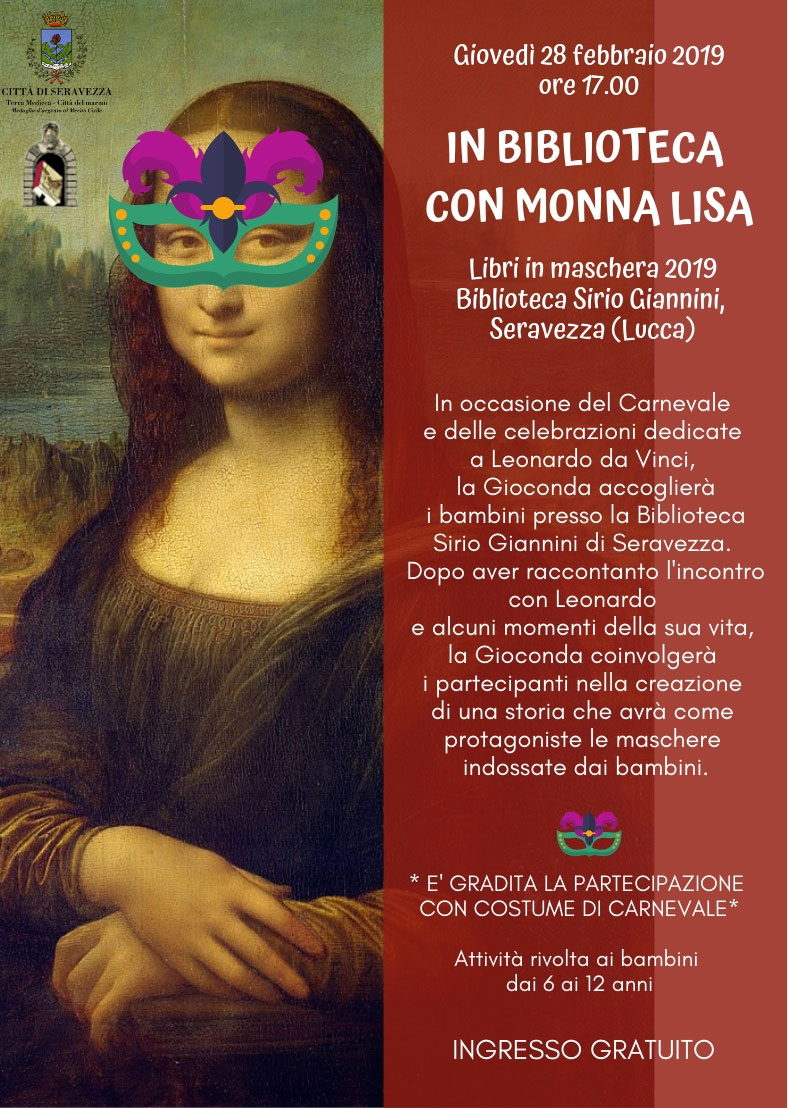 Biblioteca: la Monna Lisa di Leonardo da Vinci per festeggiare il giovedì grasso