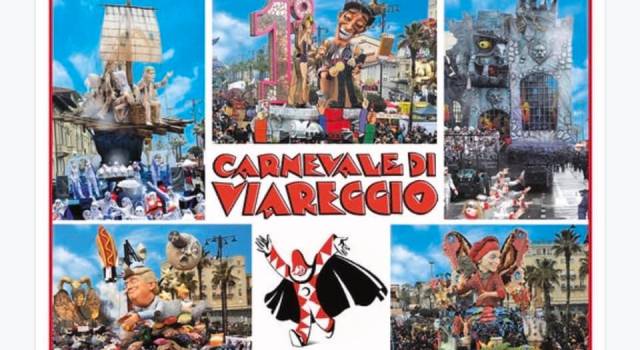 Valerio Vespignani firma le cartoline ufficiali del Carnevale di Viareggio 2019