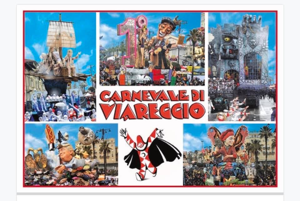 Valerio Vespignani firma le cartoline ufficiali del Carnevale di Viareggio 2019