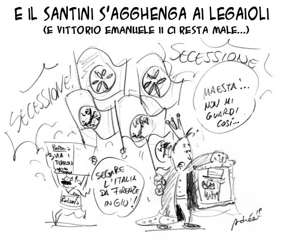 Alessandro Santini si agghenga ai legaioli, Vittorio Emanuele ci resta male