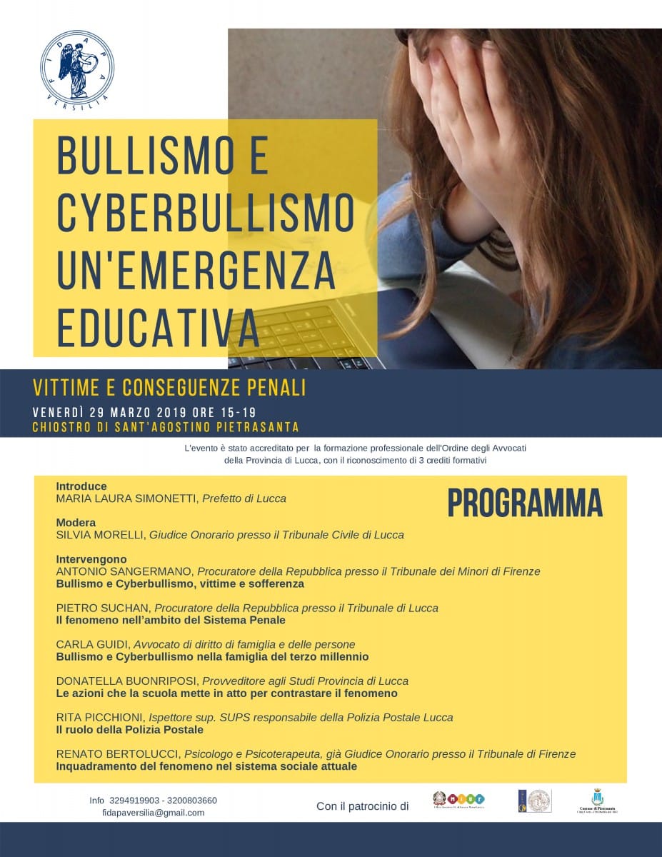 Bullismo e cyberbullismo: se ne parla a Pietrasanta