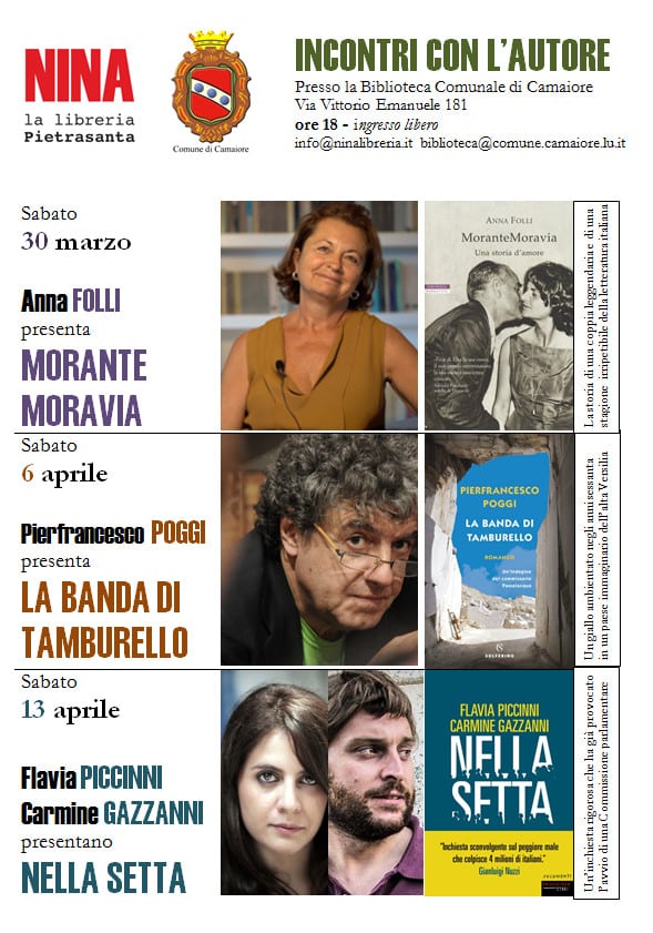 Tornano gli incontri con l’autore della Libreria Nina alla Biblioteca di Camaiore