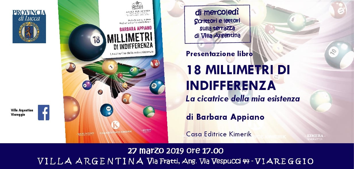 A Villa Argentina la presentazione del libro “18 MILLIMETRI DI INDIFFERENZA La cicatrice della mia esistenza”