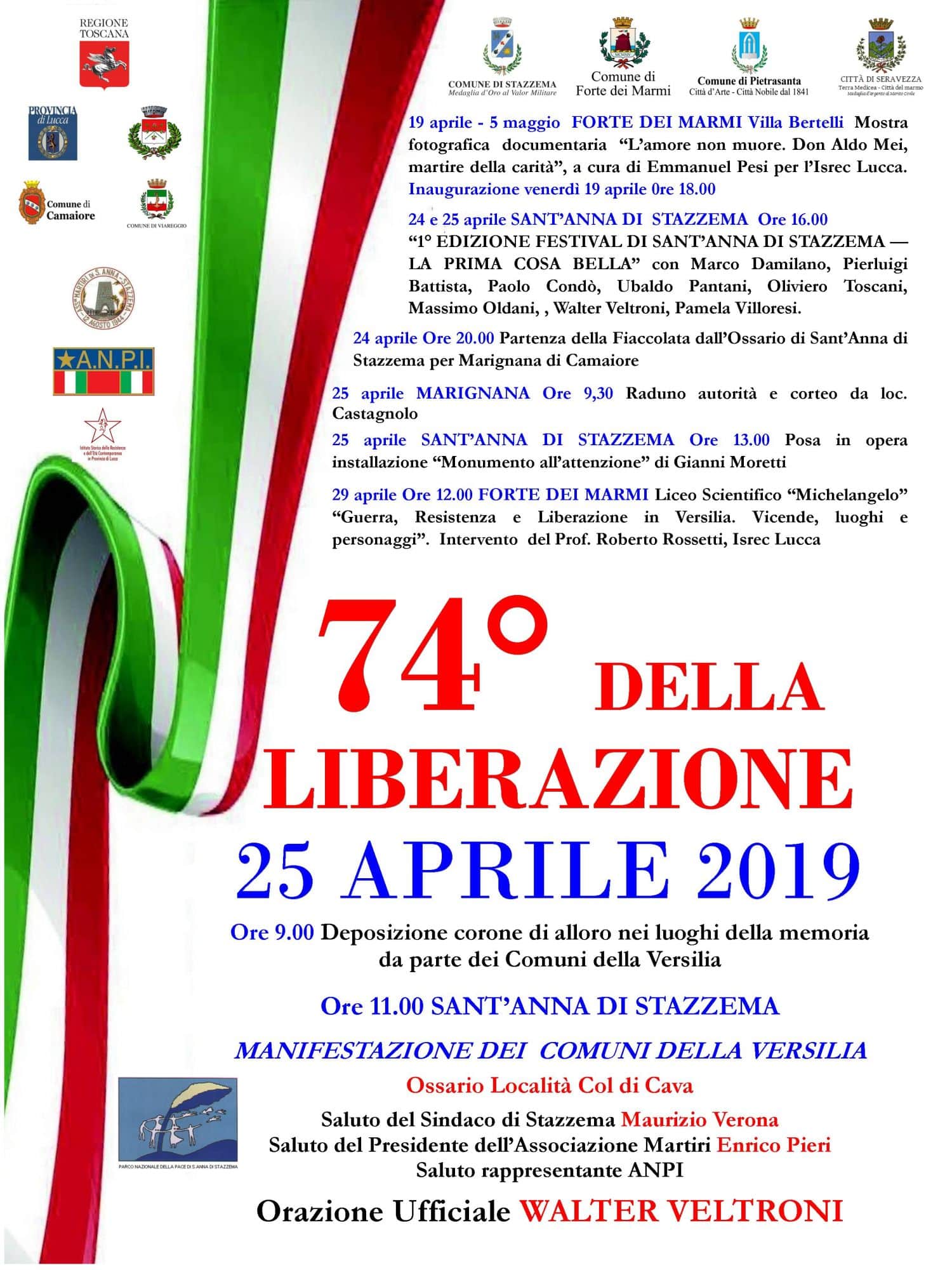 25 aprile, le celebrazioni a Sant’Anna di Stazzema